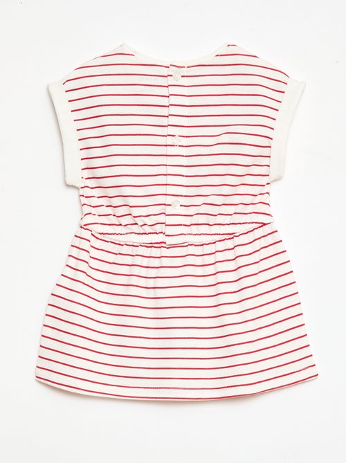 Vestido de mangas curtas em jersey de algodão - Kiabi