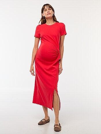 Vestido de maternidade comprido justo