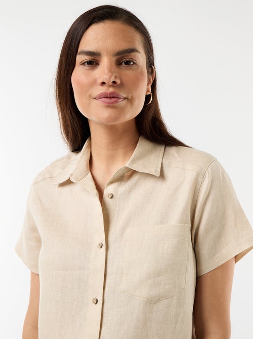 Vestido de maternidade de linho - Kiabi
