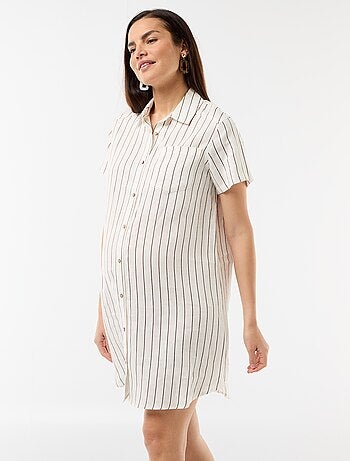 Vestido de maternidade de linho
