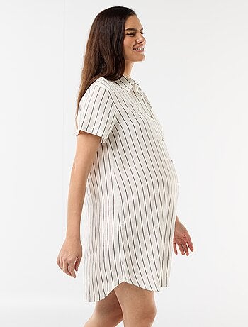 Vestido de maternidade de linho