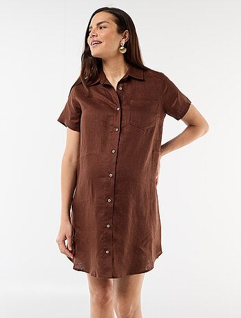 Vestido de maternidade de linho