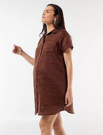 Vestido de maternidade de linho