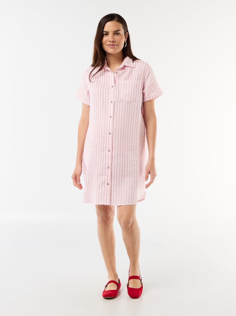 Vestido de maternidade de linho Rosa - Kiabi