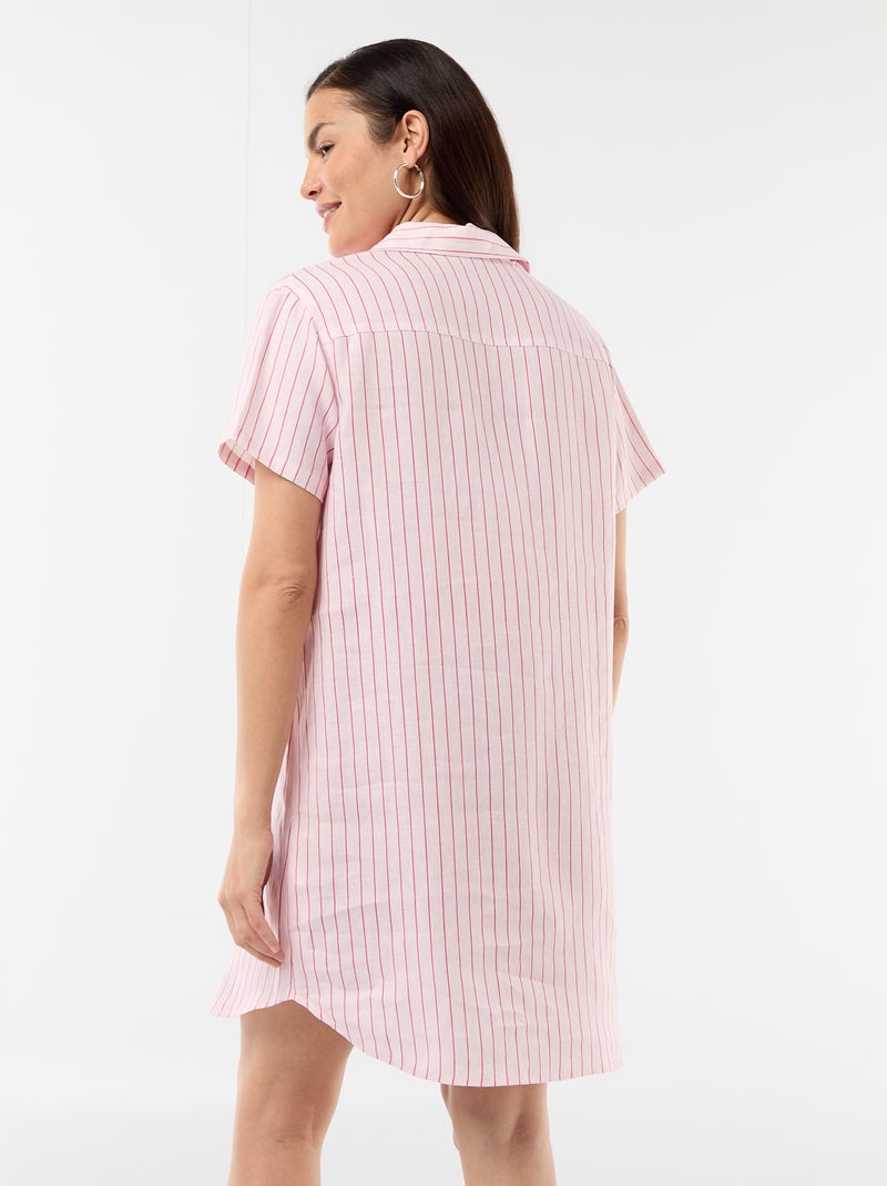 Vestido de maternidade de linho Rosa - Kiabi