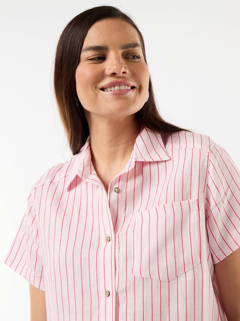 Vestido de maternidade de linho Rosa - Kiabi