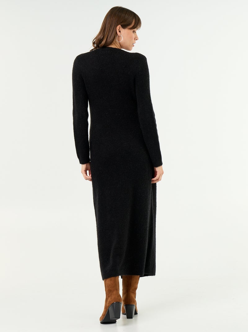 Vestido de maternidade em mistura de lã Preto - Kiabi