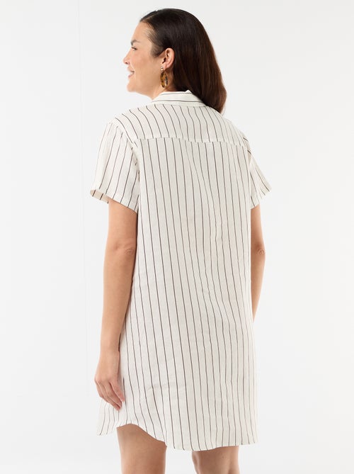 Vestido de maternidade estampado em linho misto - Kiabi