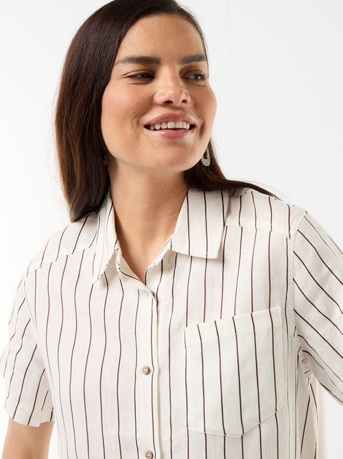 Vestido de maternidade estampado em linho misto - Kiabi