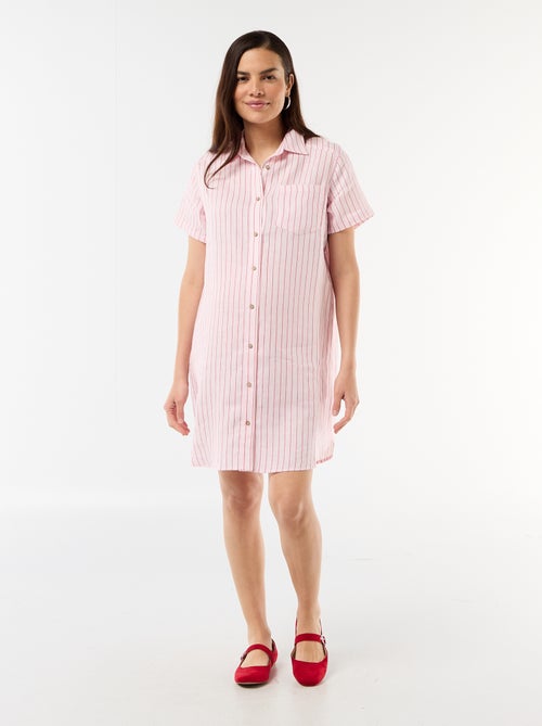 Vestido de maternidade estampado em linho misto - Kiabi