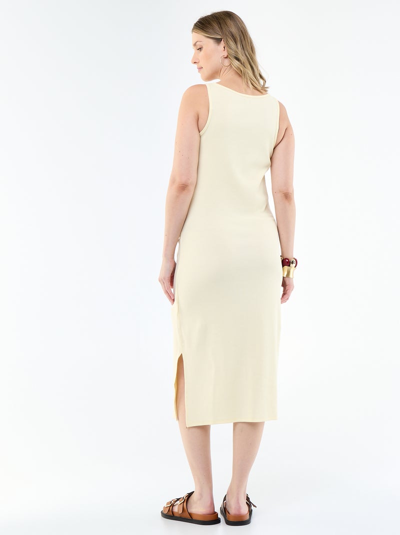 Vestido de maternidade estilo regata em canelado Amarelo - Kiabi