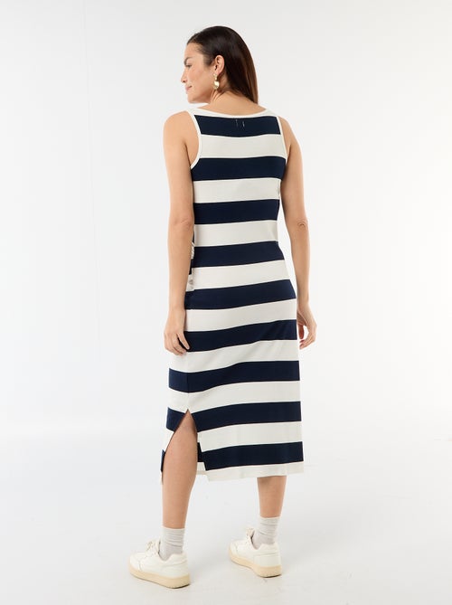 Vestido de maternidade estilo regata em canelado - Kiabi