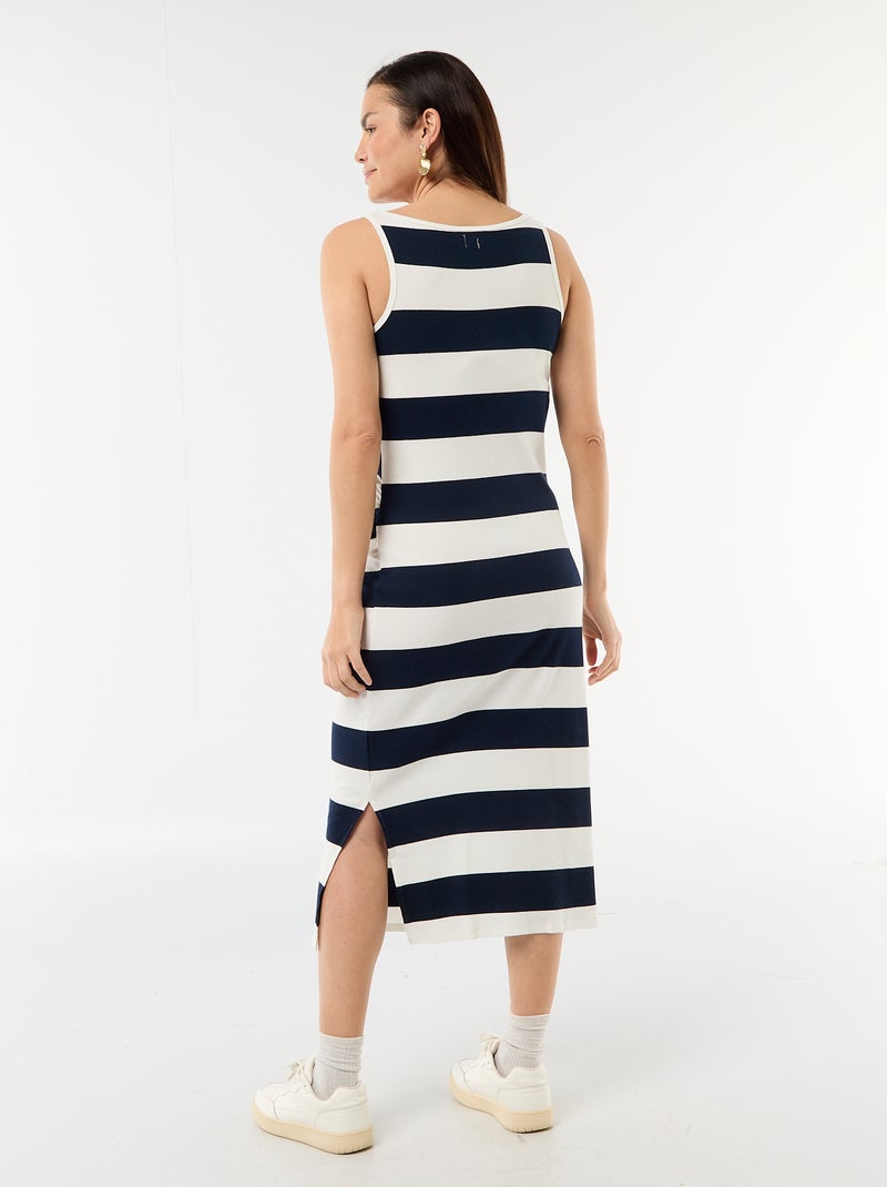 Vestido de maternidade estilo regata em canelado Azul - Kiabi