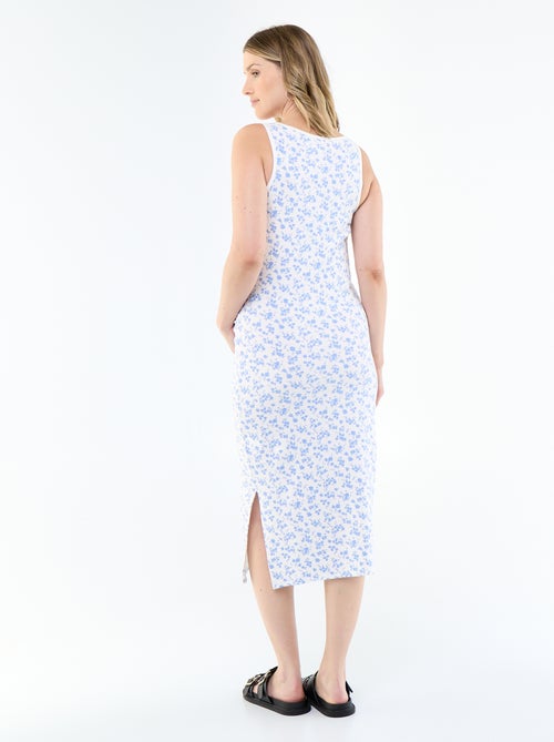 Vestido de maternidade estilo regata em canelado - Kiabi