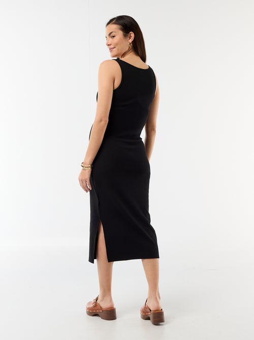 Vestido de maternidade estilo regata em canelado - Kiabi