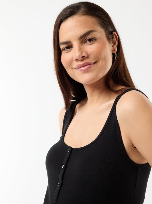 Vestido de maternidade estilo regata em canelado - Kiabi