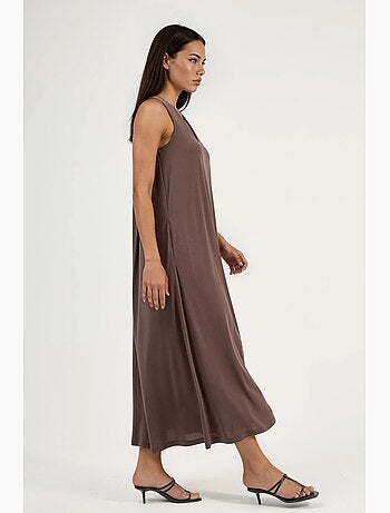 Vestido de modal com decote halter busem