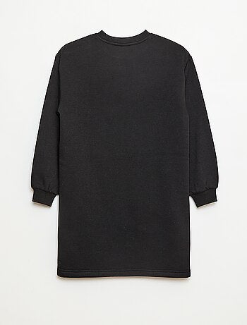 Vestido de moletom com aplicação de lantejoulas brilhantes