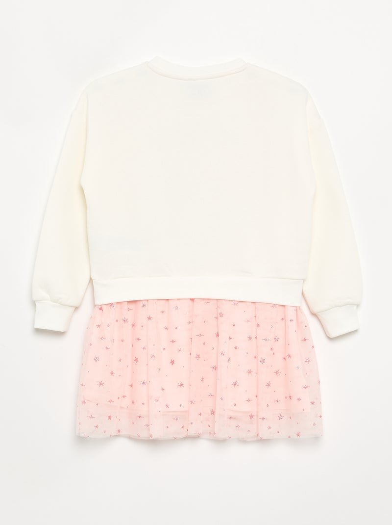 Vestido de moletom e tule 'Gabby e a Casa Mágica' Branco - Kiabi