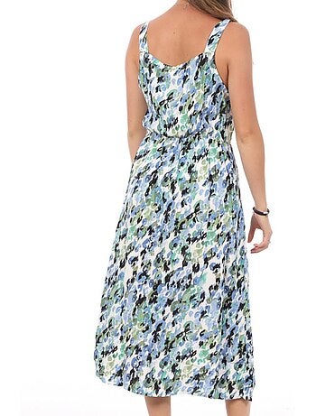 Vestido de mulher vero moda easy strap com padrão azul e branco