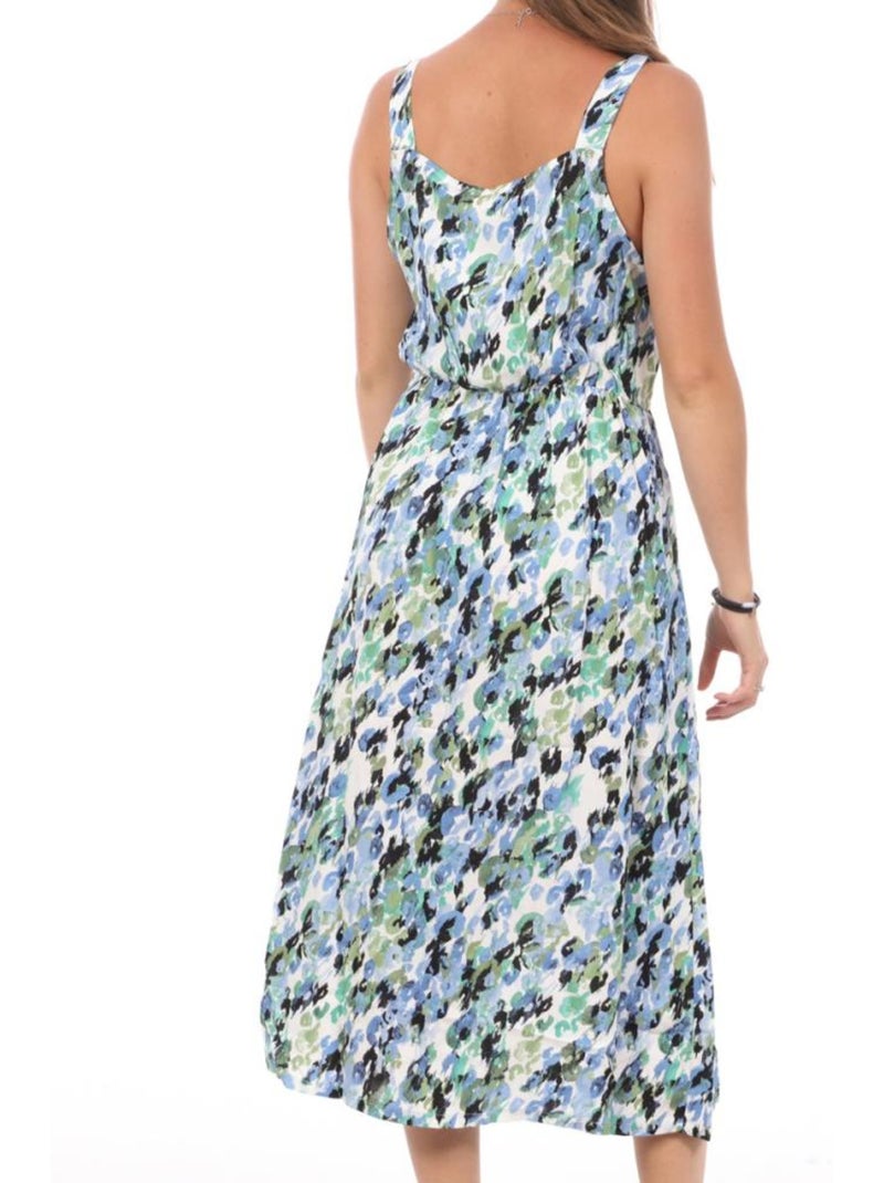 Vestido de mulher vero moda easy strap com padrão azul e branco Azul - Kiabi
