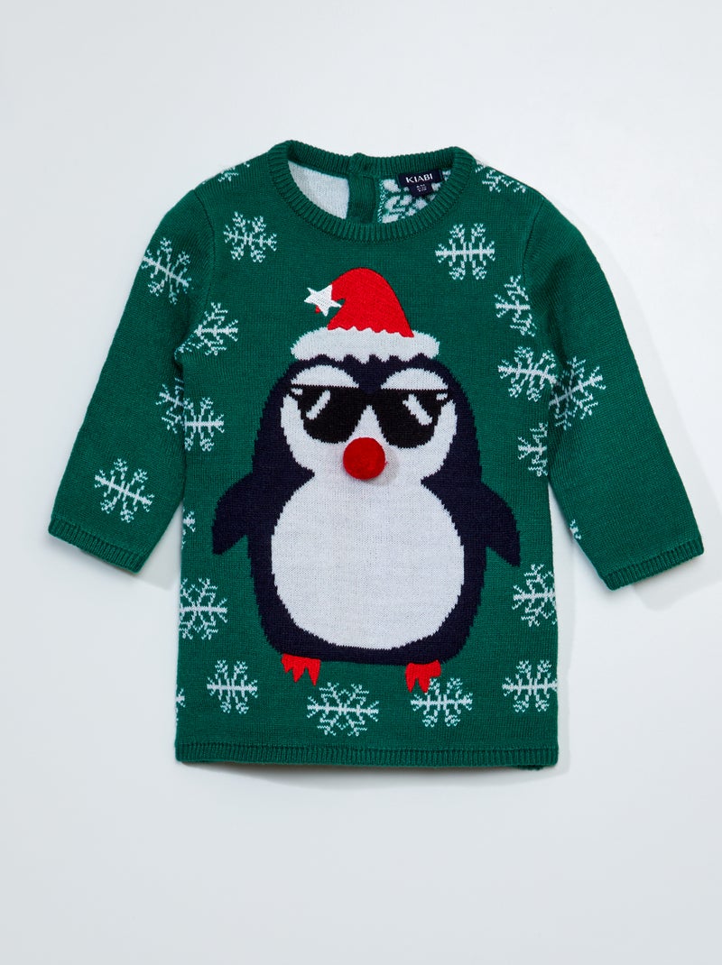 Vestido de Natal com estampado Verde - Kiabi