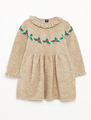 Vestido de Natal com gola