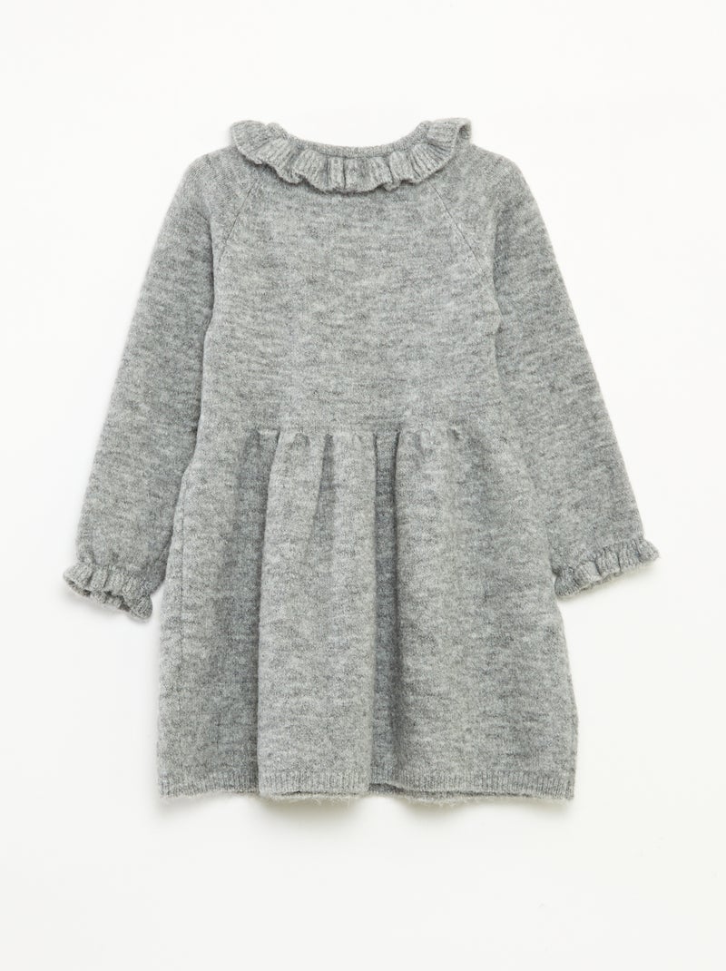 Vestido de Natal com gola Cinza - Kiabi