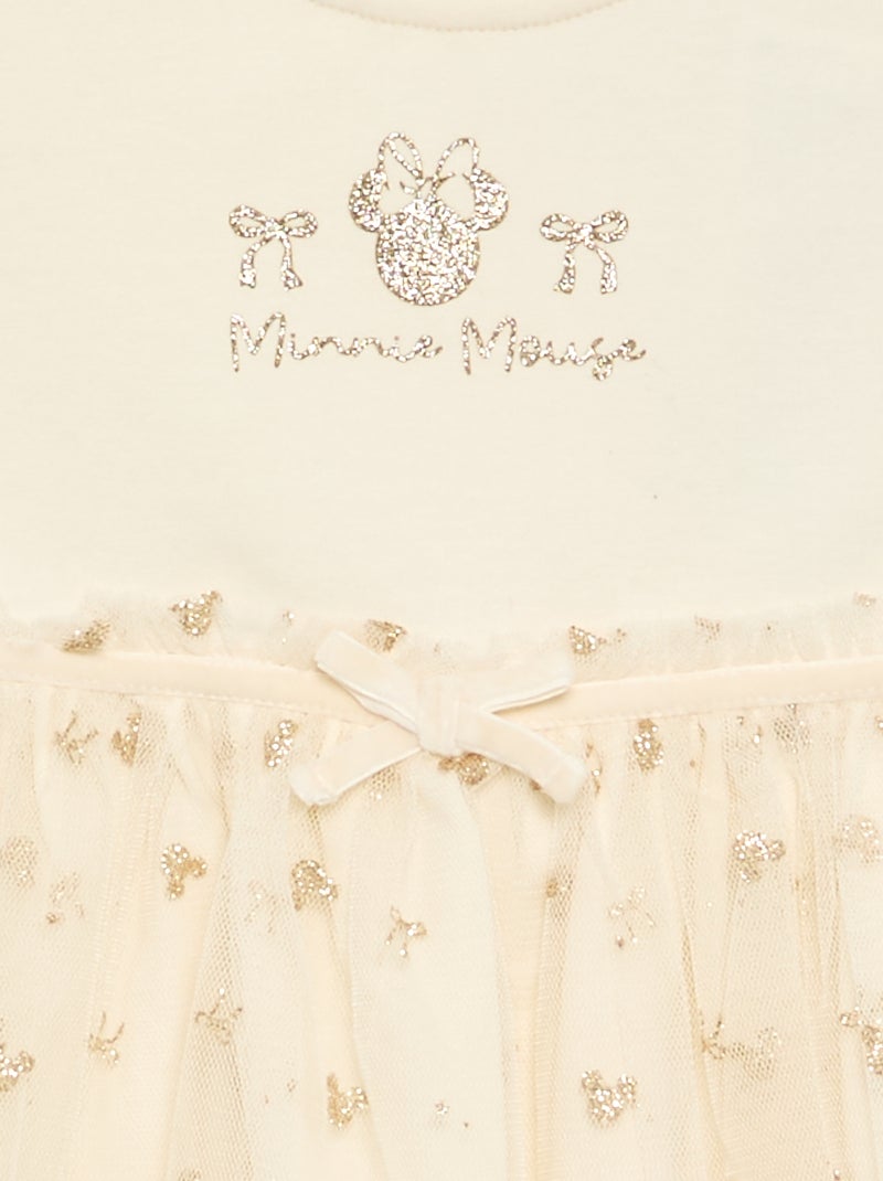 Vestido de Natal com parte inferior em tule 'Minnie' 'Disney' Branco - Kiabi