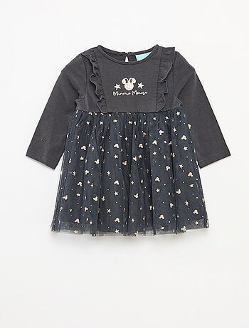 Vestido de Natal 'Disney' 'Minnie' flocado