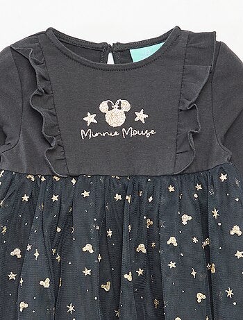 Vestido de Natal 'Disney' 'Minnie' flocado