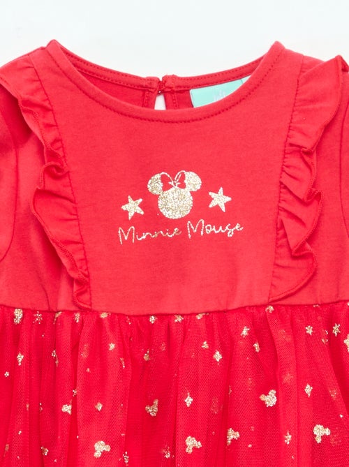 Vestido de Natal 'Disney' 'Minnie' flocado - Kiabi