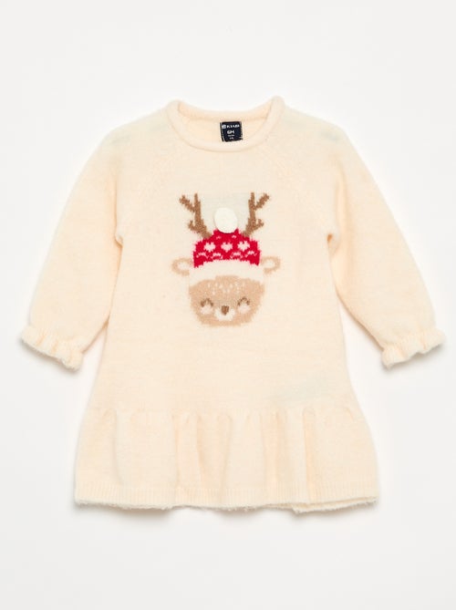 Vestido de Natal em malha de tricô - Kiabi