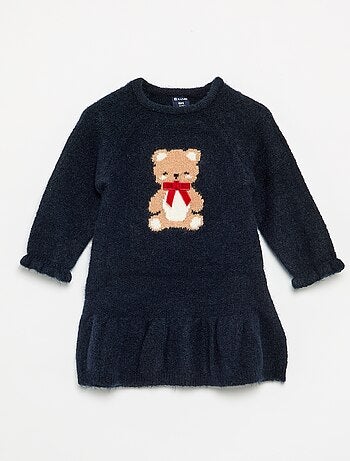 Vestido de Natal em malha tricotada