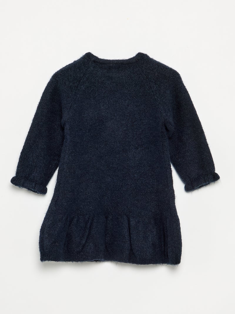 Vestido de Natal em malha tricotada Azul - Kiabi