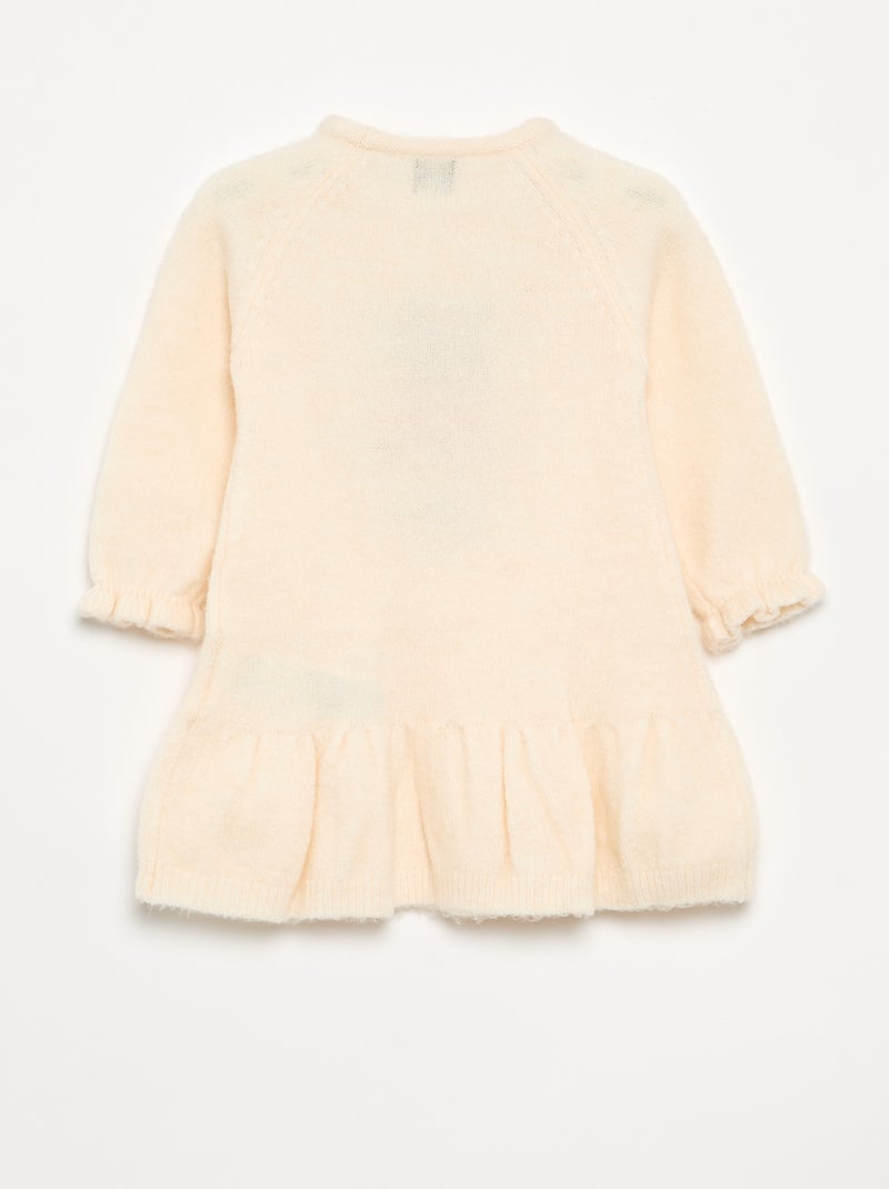 Vestido de Natal em malha tricotada Branco - Kiabi