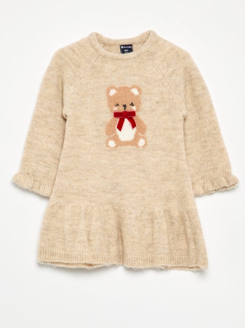 Vestido de Natal em malha tricotada - Kiabi
