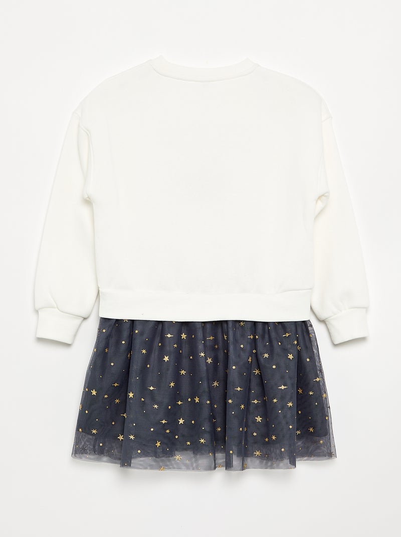 Vestido de Natal sweatshirt em moletão e tule 'Minnie' 'Disney' Branco - Kiabi
