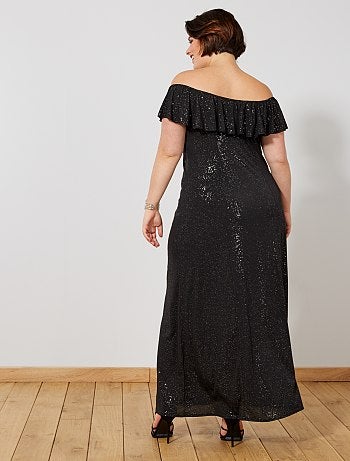 Vestido de noite comprido com brilhantes - Kiabi