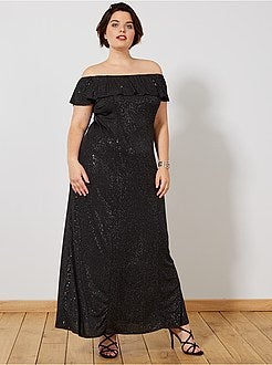 Vestido de noite comprido com brilhantes - Kiabi