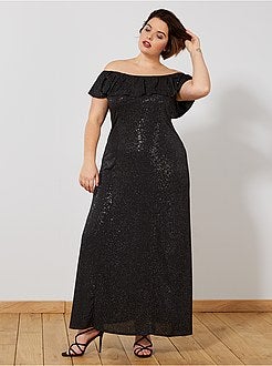 Vestido de noite comprido com brilhantes - Kiabi