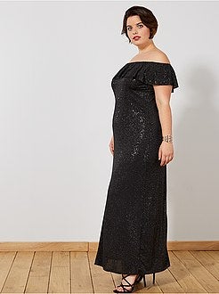 Vestido de noite comprido com brilhantes - Kiabi