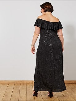 Vestido de noite comprido com brilhantes - Kiabi