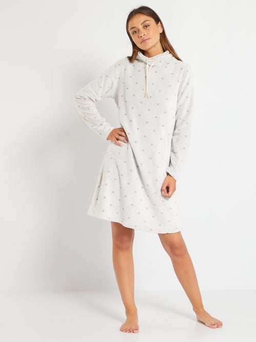 Vestido de noite em polar com motivo pontilhado - Kiabi