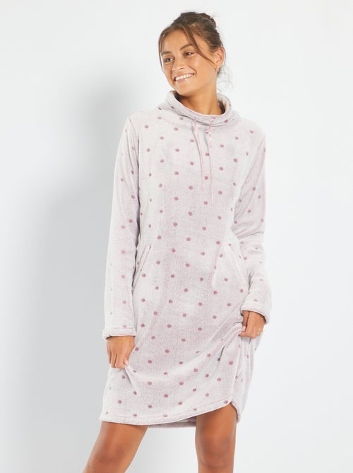 Vestido de noite em polar com motivo pontilhado - Kiabi