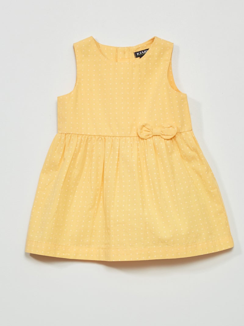 Vestido de popelina com estampado AMARELO - Kiabi