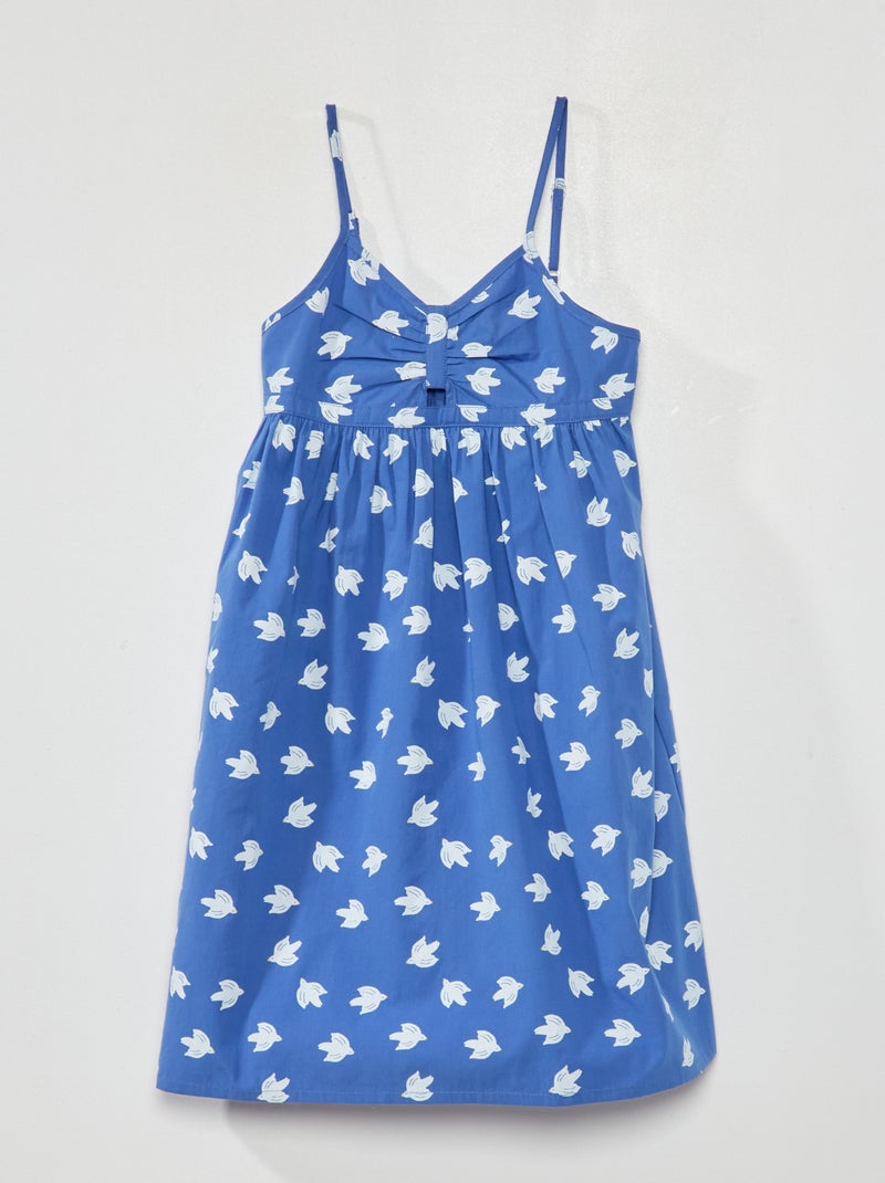 Vestido de popelina com estampado AZUL - Kiabi