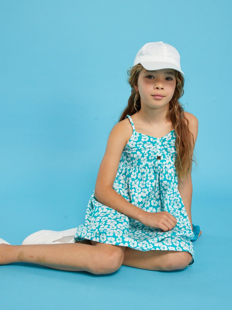 Vestido de popelina com estampado AZUL - Kiabi
