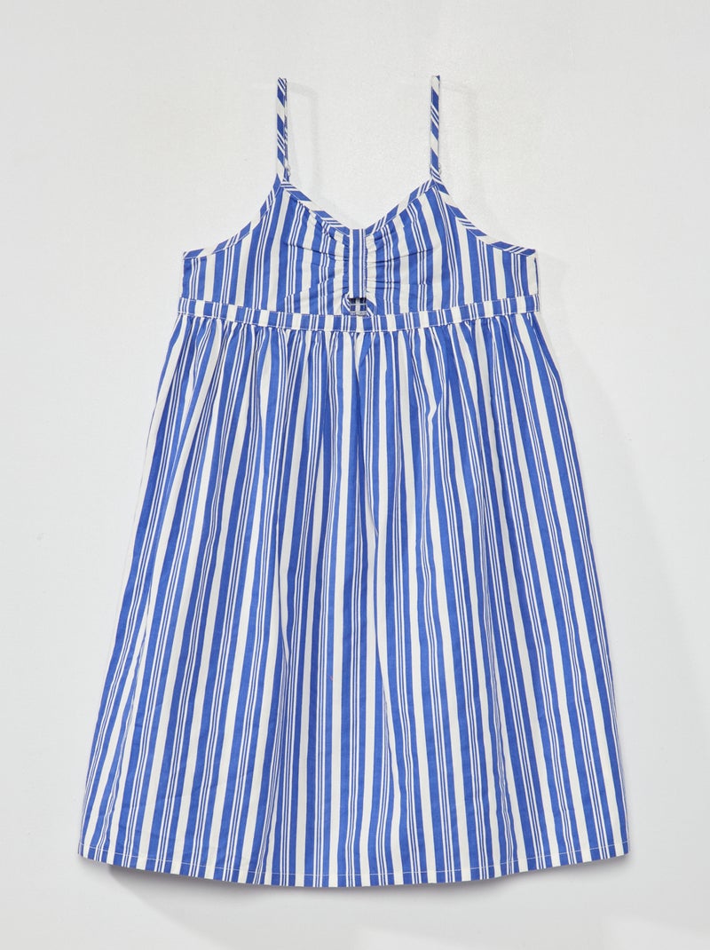 Vestido de popelina com estampado AZUL - Kiabi