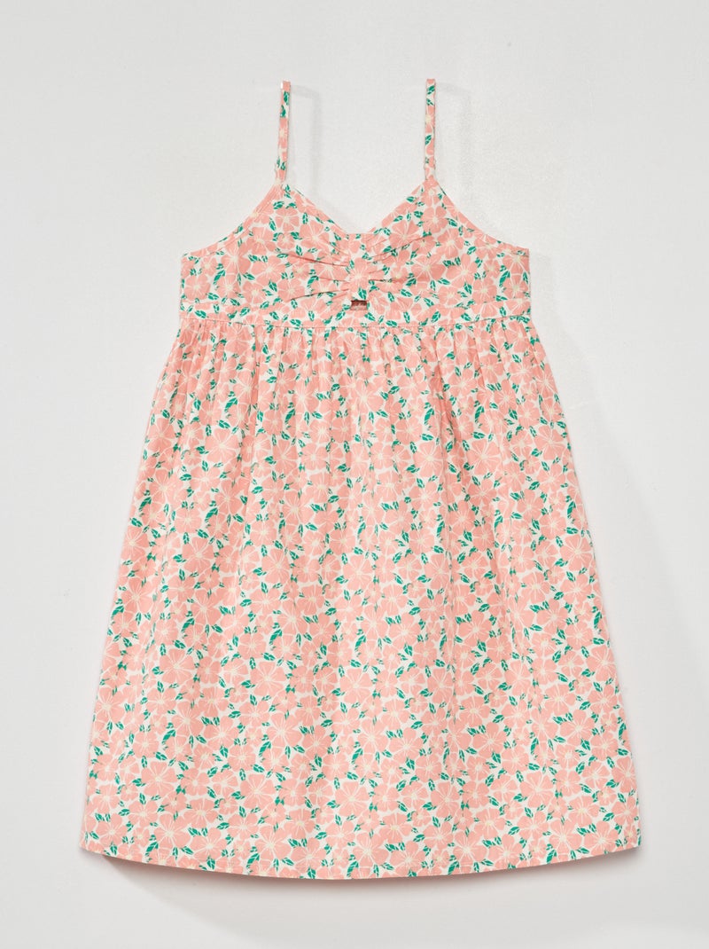 Vestido de popelina com estampado BRANCO - Kiabi